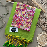 Perrot Handloom Khadi Cotton Saree With Designer Print Blouse